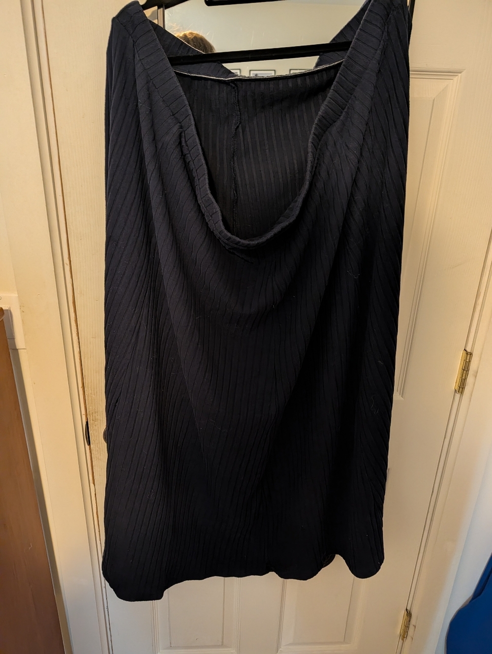 Women's Navy Blue Pleated Midi Skirt